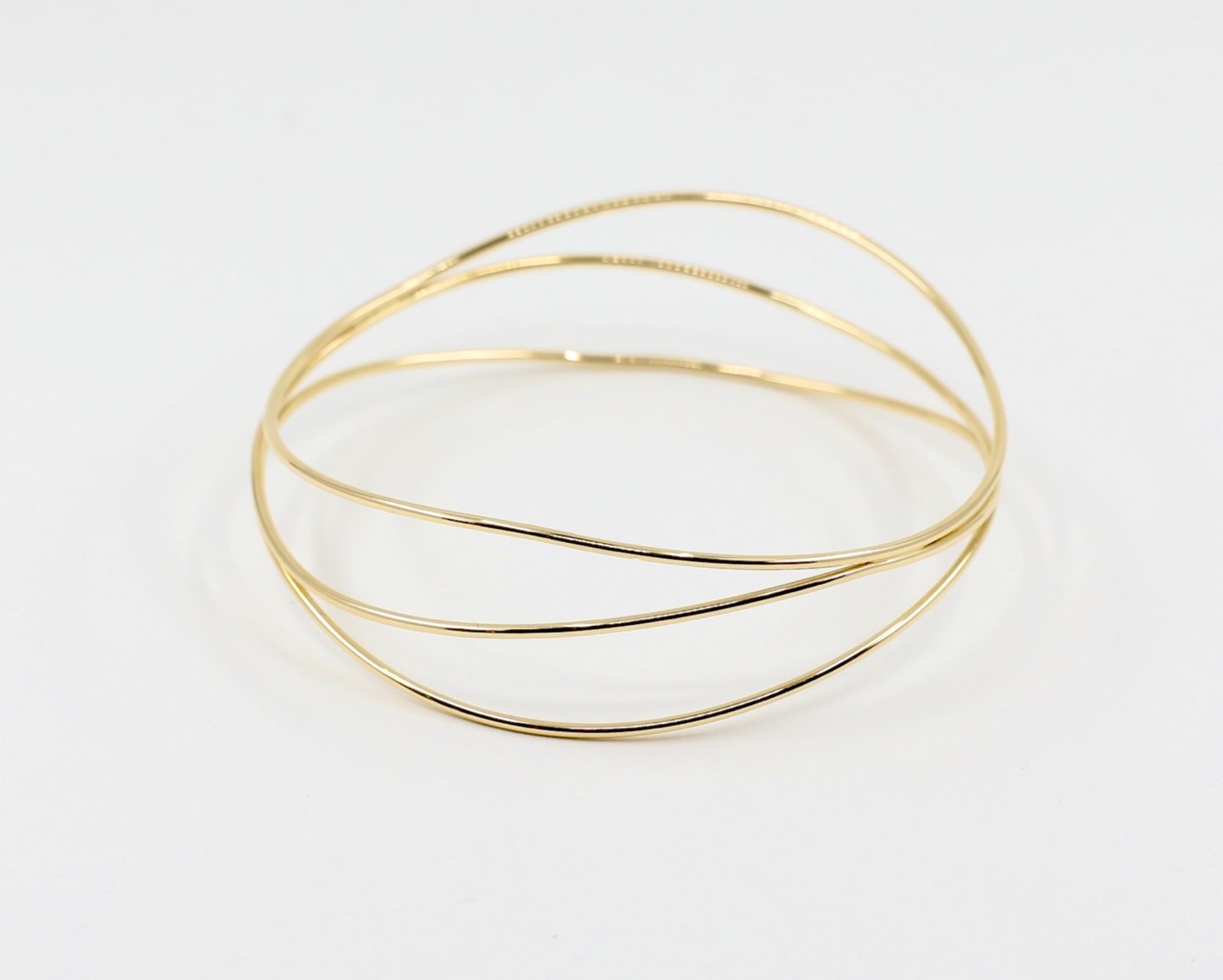 Tiffany & Co Elsa Peretti Wave Three-Row Yellow Gold Bracelet No Diamond