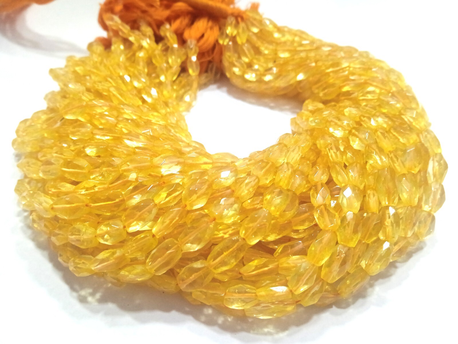 CITRINE OVAL 4X7-5X8MM FACETED CUT LOOSE GEMSTONE BEADS 13″INCH 1 STRAND AG