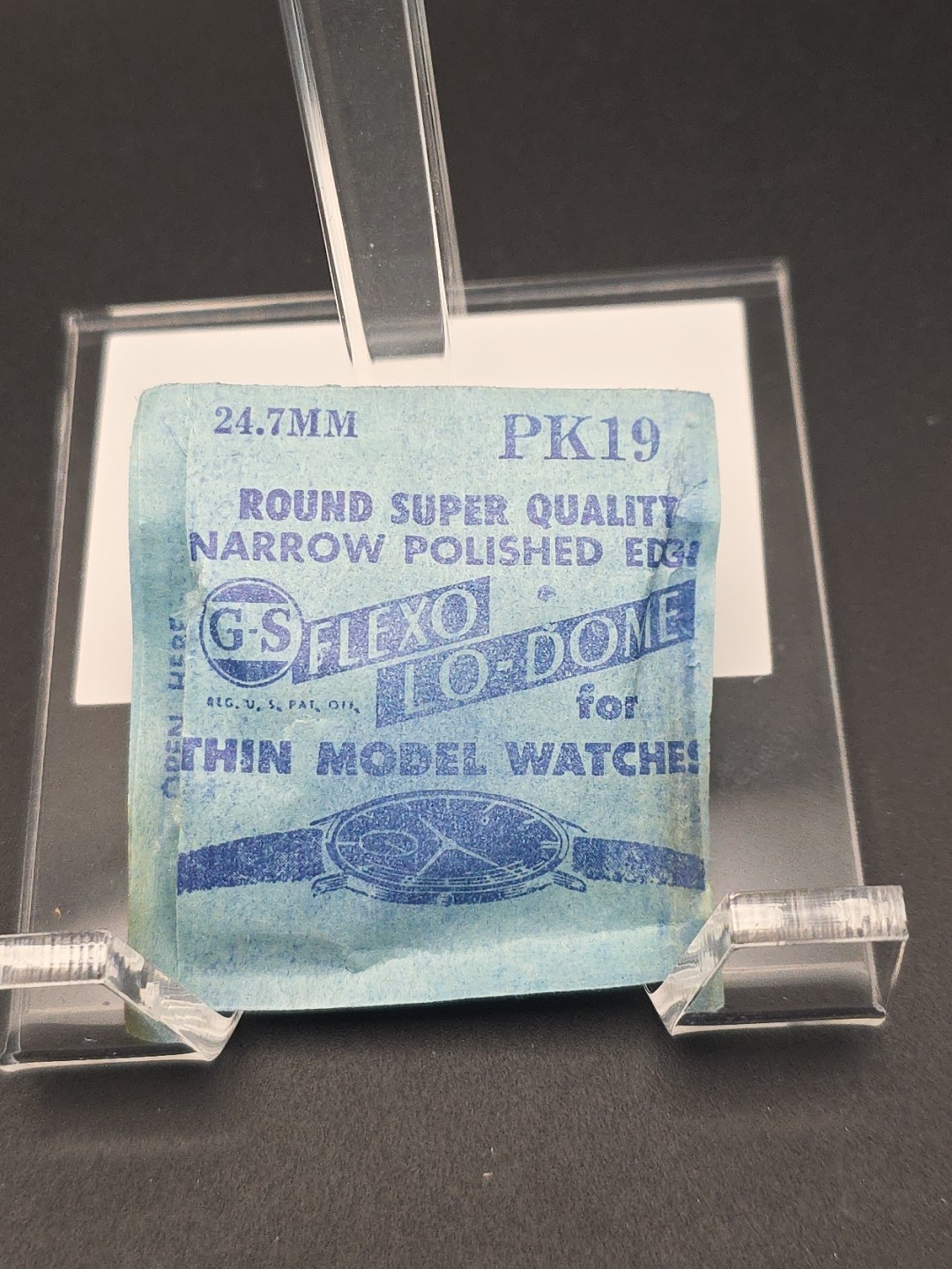 G-S Watch Crystal PK19 24.7mm Lo Dome