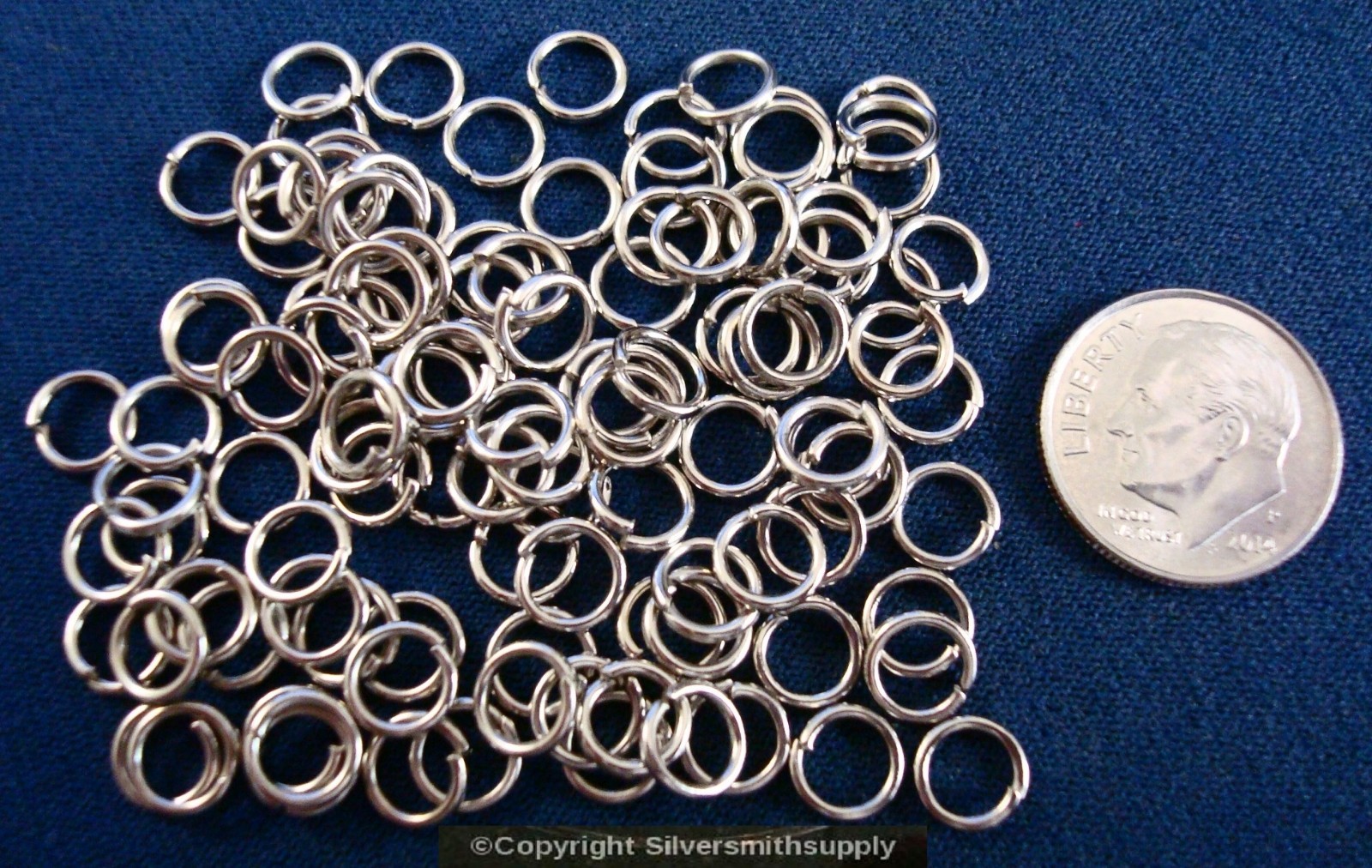6mm White gold plated medium gauge open round wire jump rings 100pcs fpj045