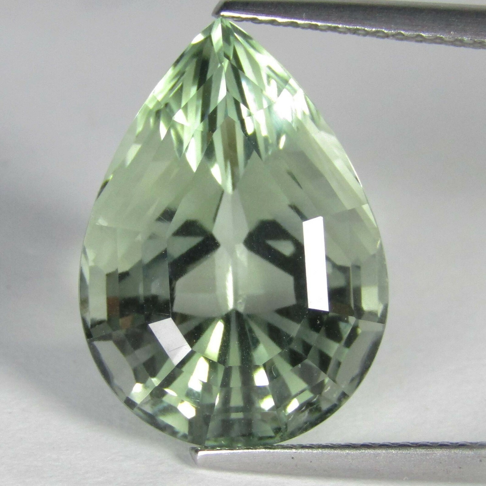 14.60Cts Natural Gorgeous Green Amethyst (Prasiolite) Fancy Pear Brazil Gemstone