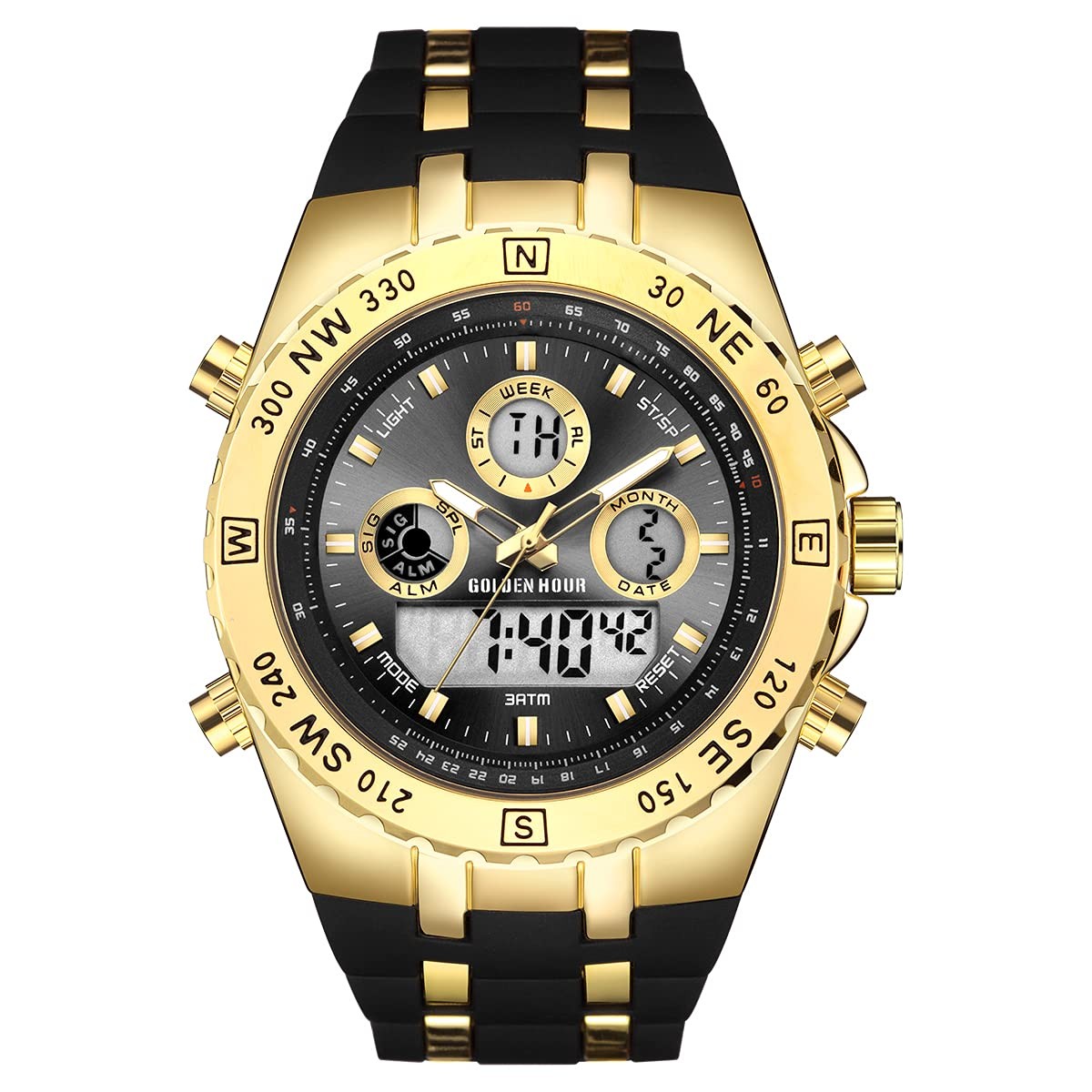 Luxury Military Sports Men’s Watches Large Size Big Face 3ATM Waterproof, Sto…
