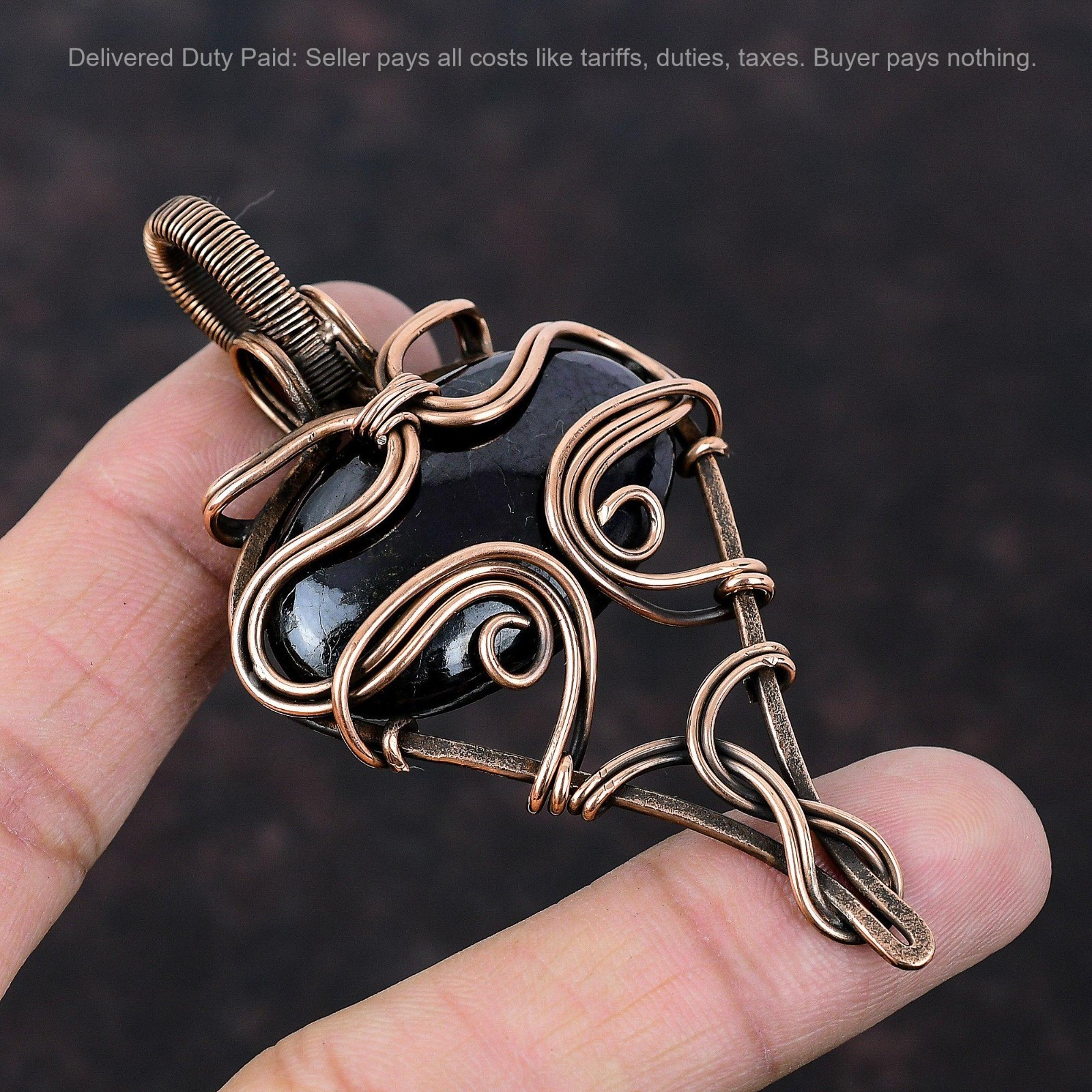 Sugilite Stone Copper Trendy Birthday Wire Wrapped Engagement Pendant Jewelry