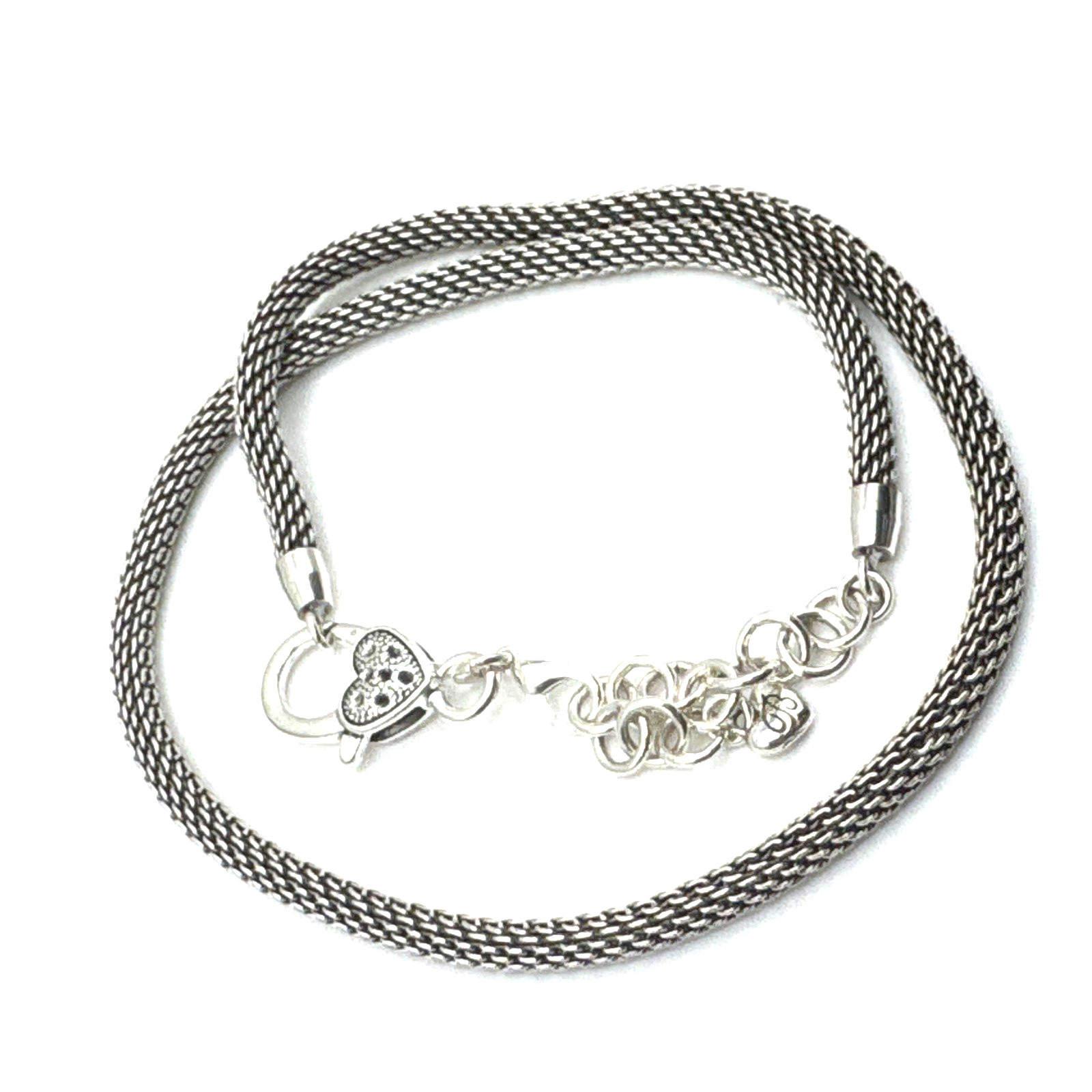 Brighton Glam Mesh Charms/Beads Necklace W/ Non-Brand Heart Clasp 20 Inches