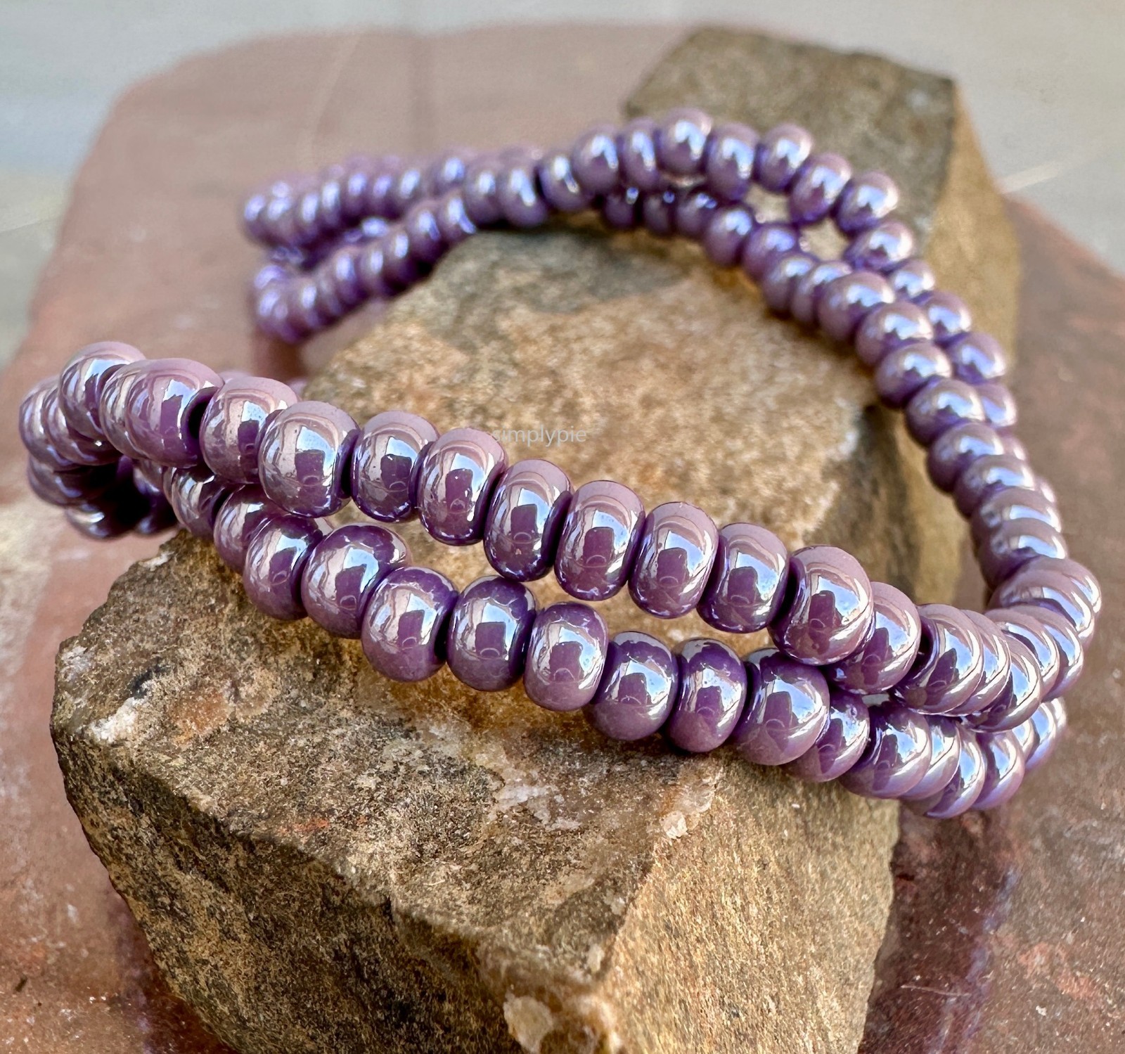 6/0 Luster Purple Czech 10inch Opaque Purple Glass Seed Beads #DRWMID