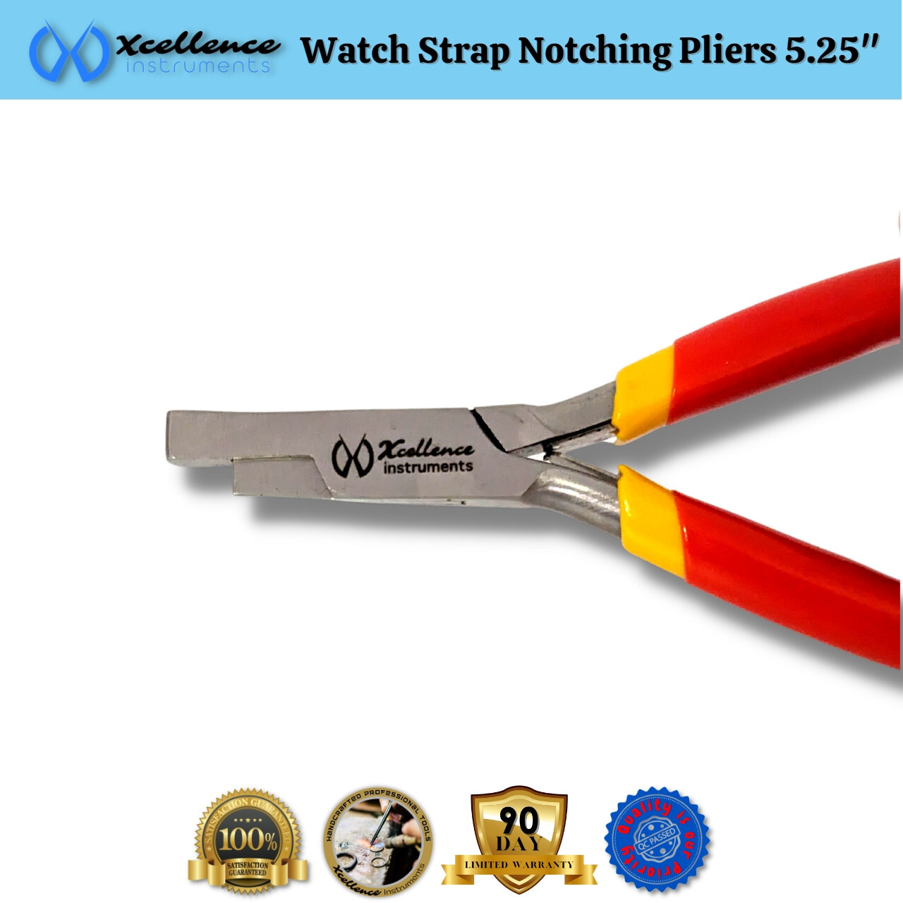 Xcellence Leather & Rubber Watch Strap Notching Pliers Repair Tools 5.25″ Red