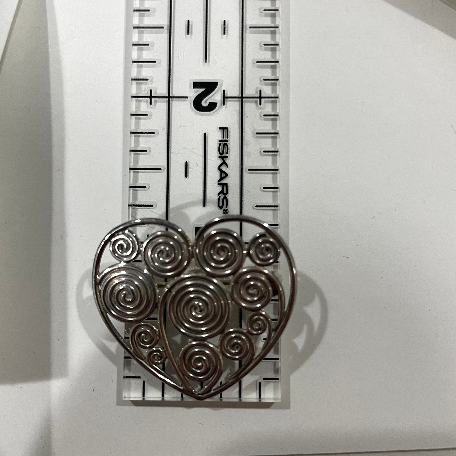 NOS Vintage Sajen Sterling Silver Heart Pendant / Pin & Earring Set