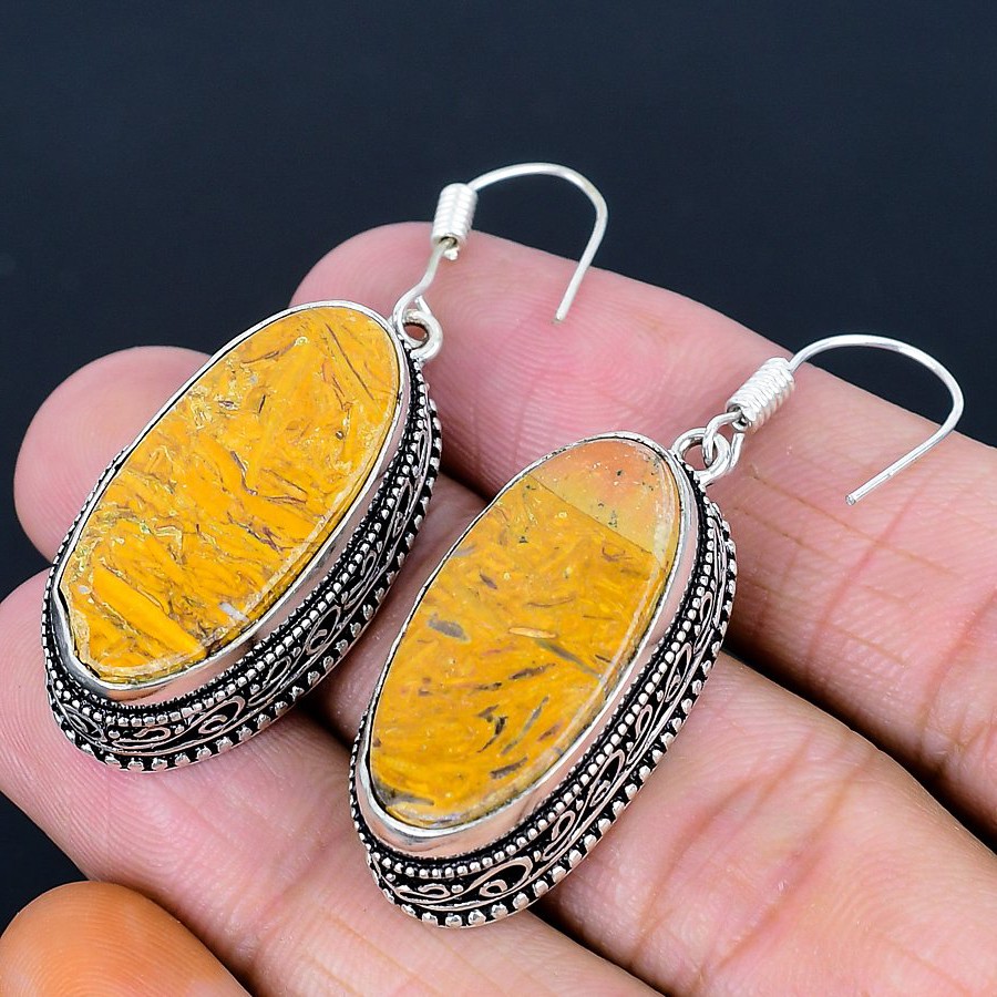 Mesmerising Mariam Jasper Gemstone 925 Sterling Silver Earring 1.96″