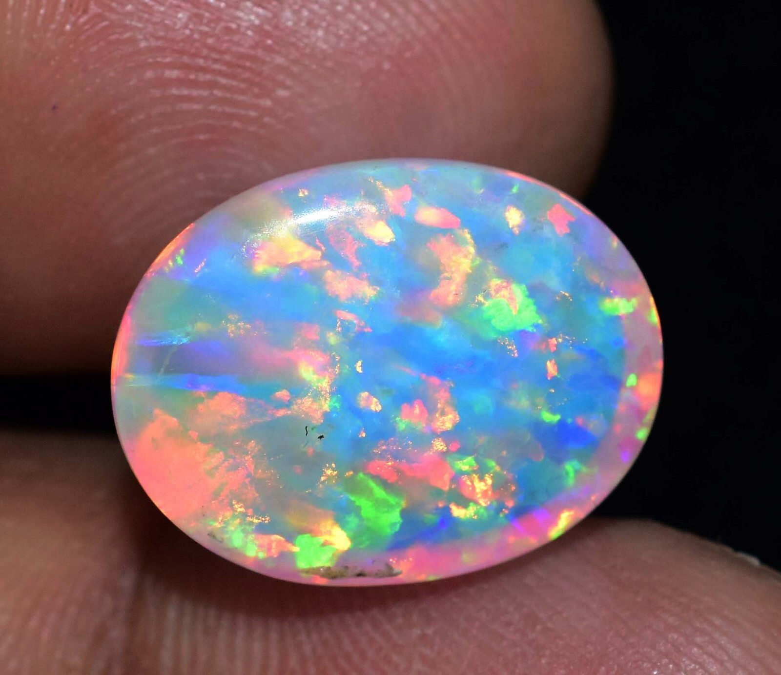 Natural Ethiopian Fire Opal 8.60 CT Certified Play Of Color 16 X 12 MM Gemstone