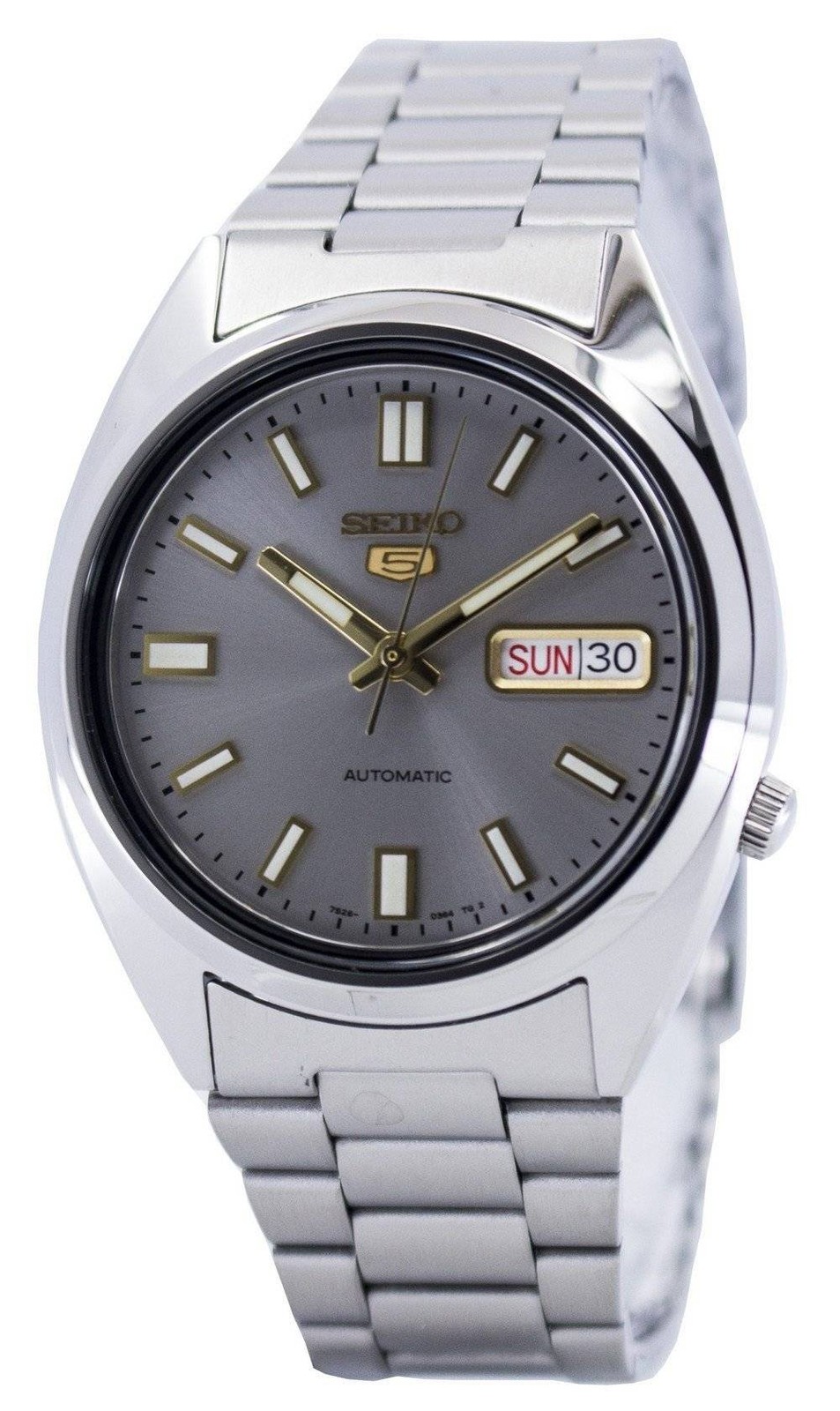 Seiko 5 Automatic Stainless Steel Dress Grey Dial SNXS75K1 30M Mens Watch