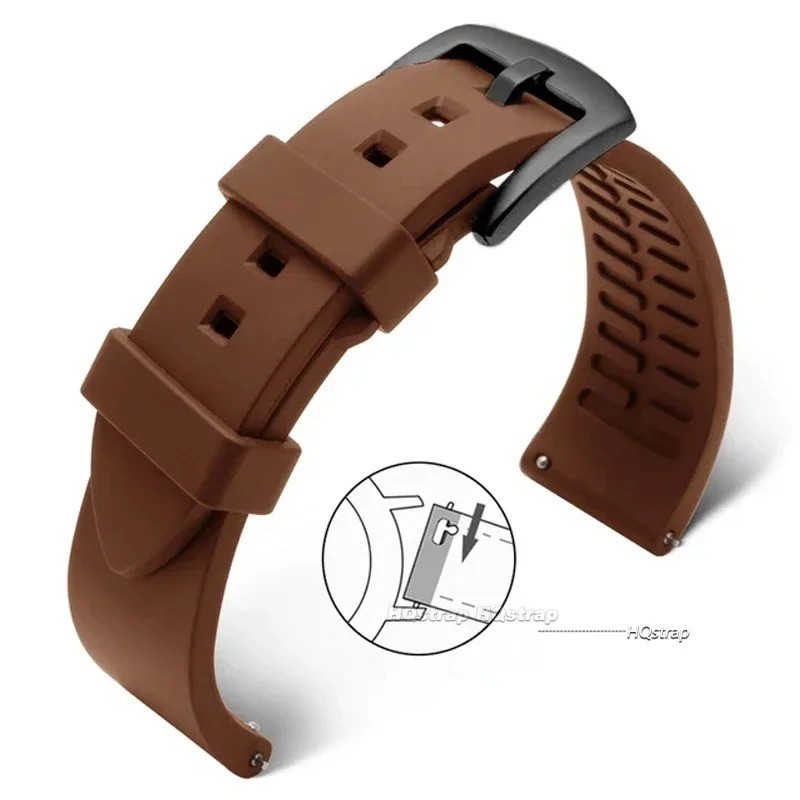18mm 20mm 22mm Soft Silicone Watch Band Divers Replacement Strap Quick Release