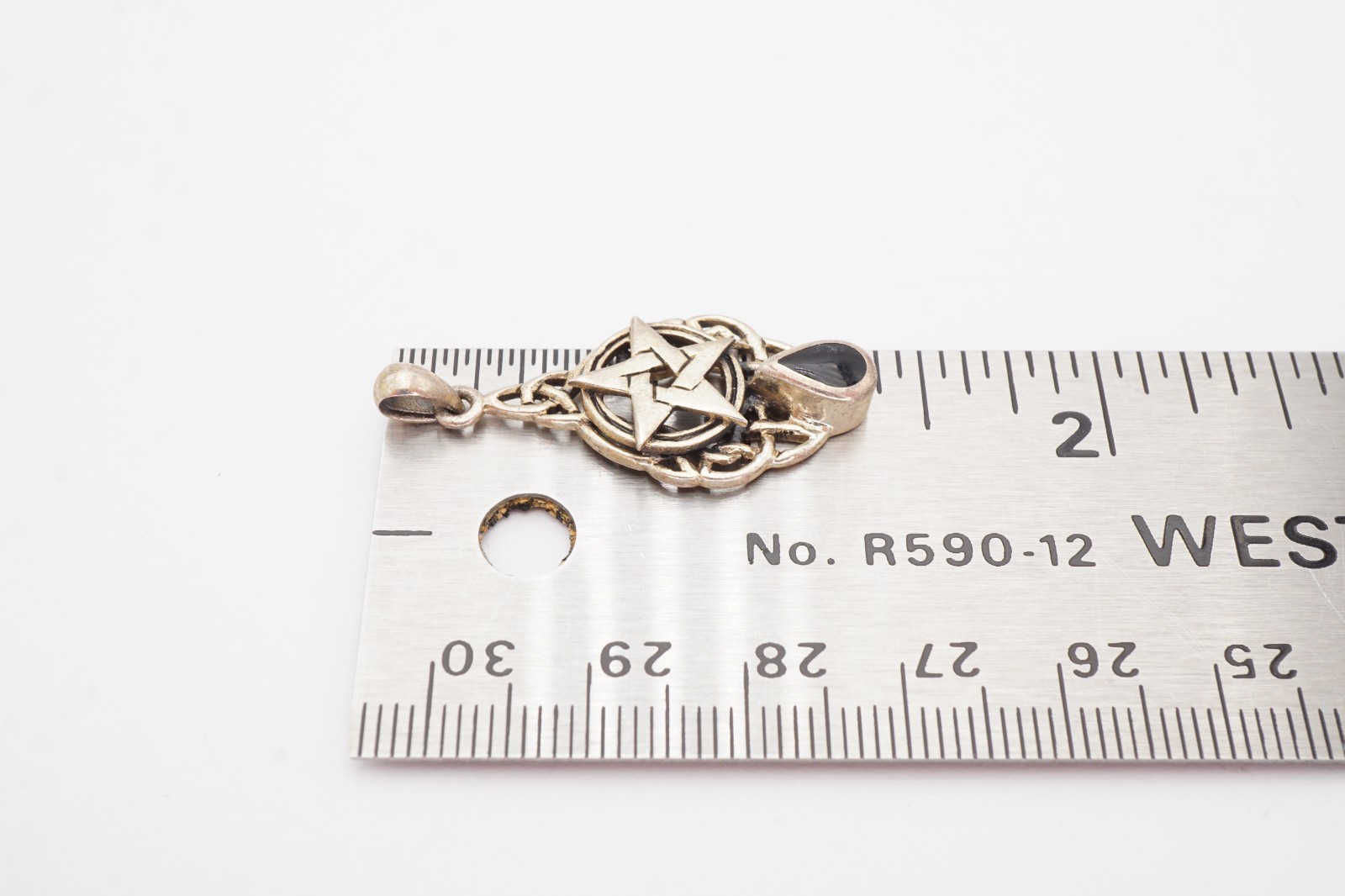 Vintage Peter Stone Sterling Silver 925 Black Onyx Pendant