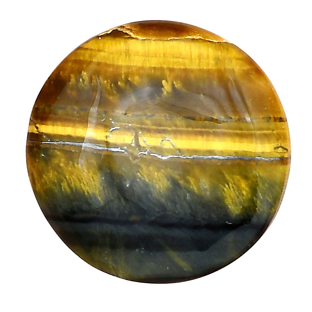 Natural Blue Tiger Eye 25.5×25.5×6 mm Round Shape Polished Gemstone LS01306-17