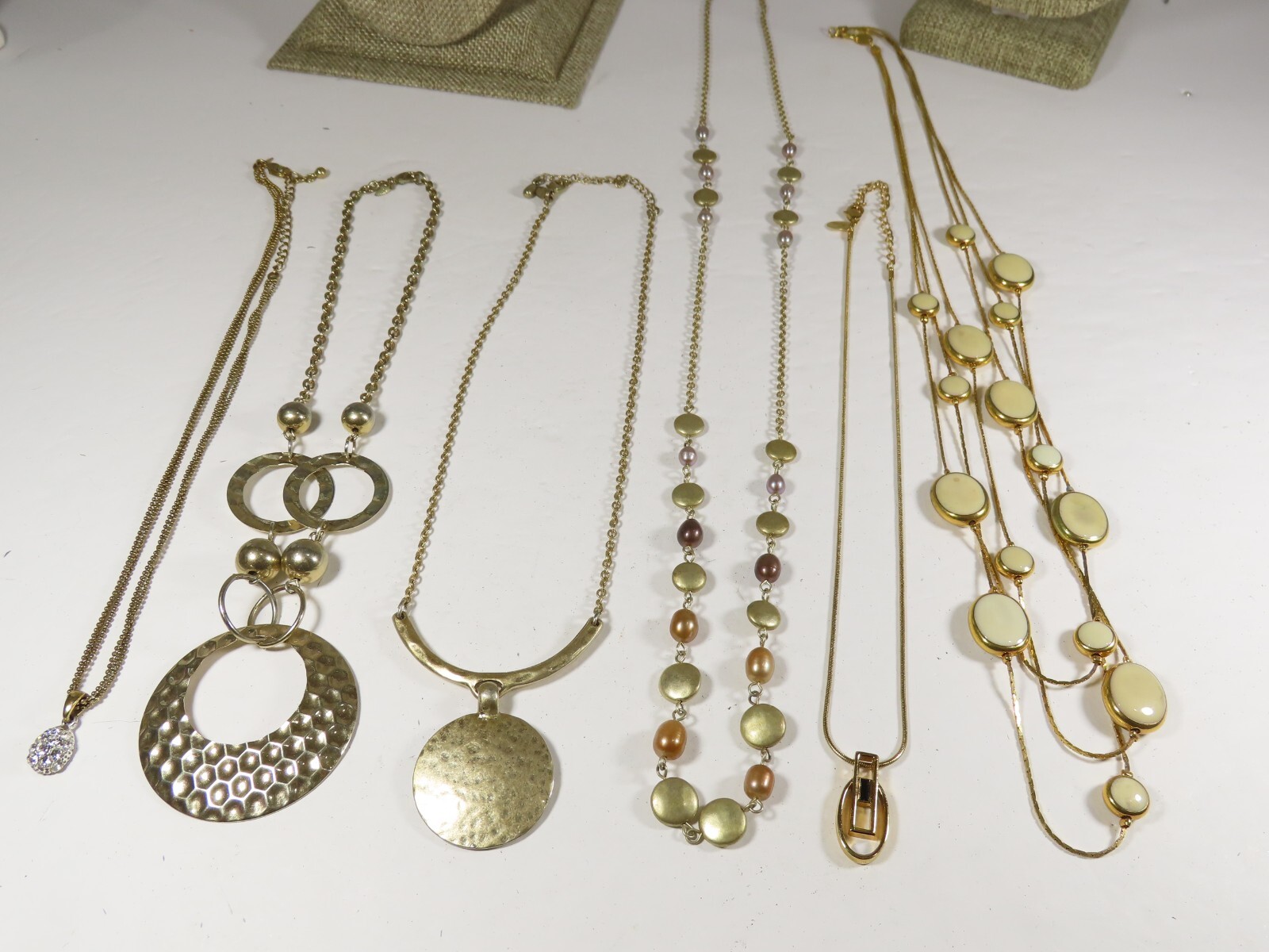 Lia Sophia Avon Necklaces Lot 9-17″ Gold Tone Gorgeous All Signed C5015