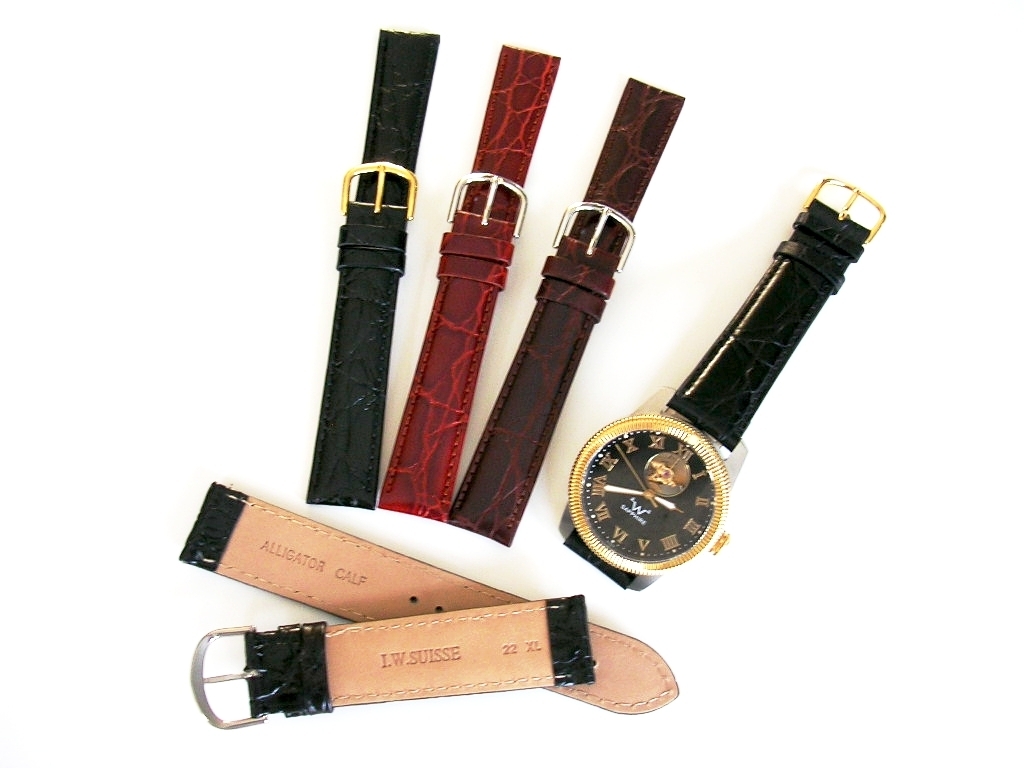 16 17 18 19 Alligator calf XL Extra Long Black Brown watch band strap IW SUISSE