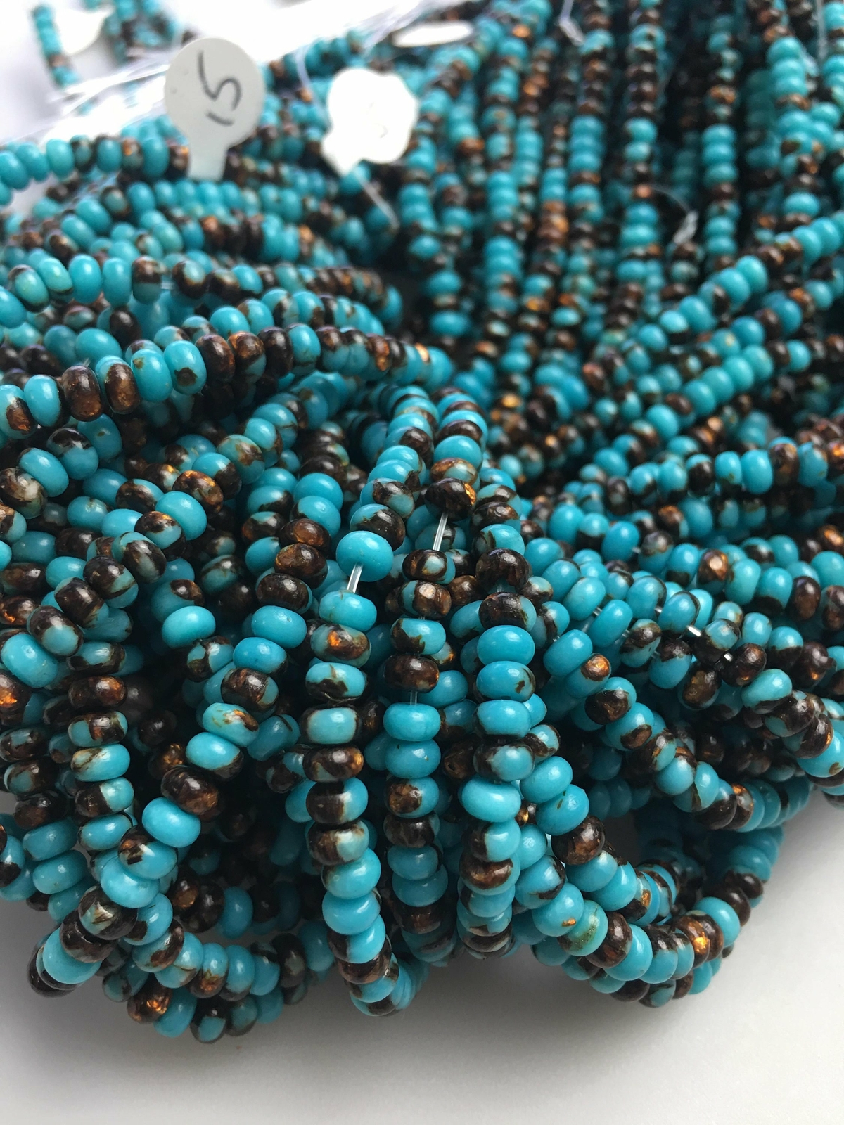 Bronzite Turquoise Smooth Rondelle Beads 2x4mm 4x6mm 15.5″ Strand