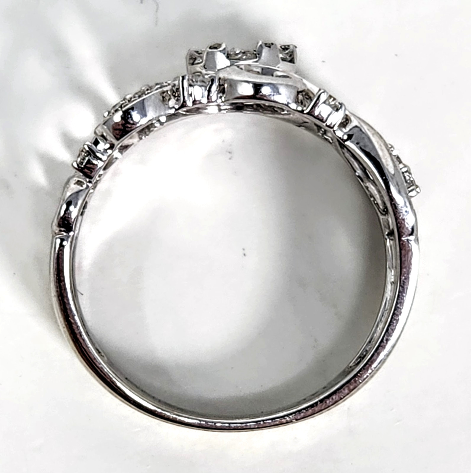 Effy Bouquet 14K White Gold Diamond Filigree Ring, ~0.53 TCW Size 7.5