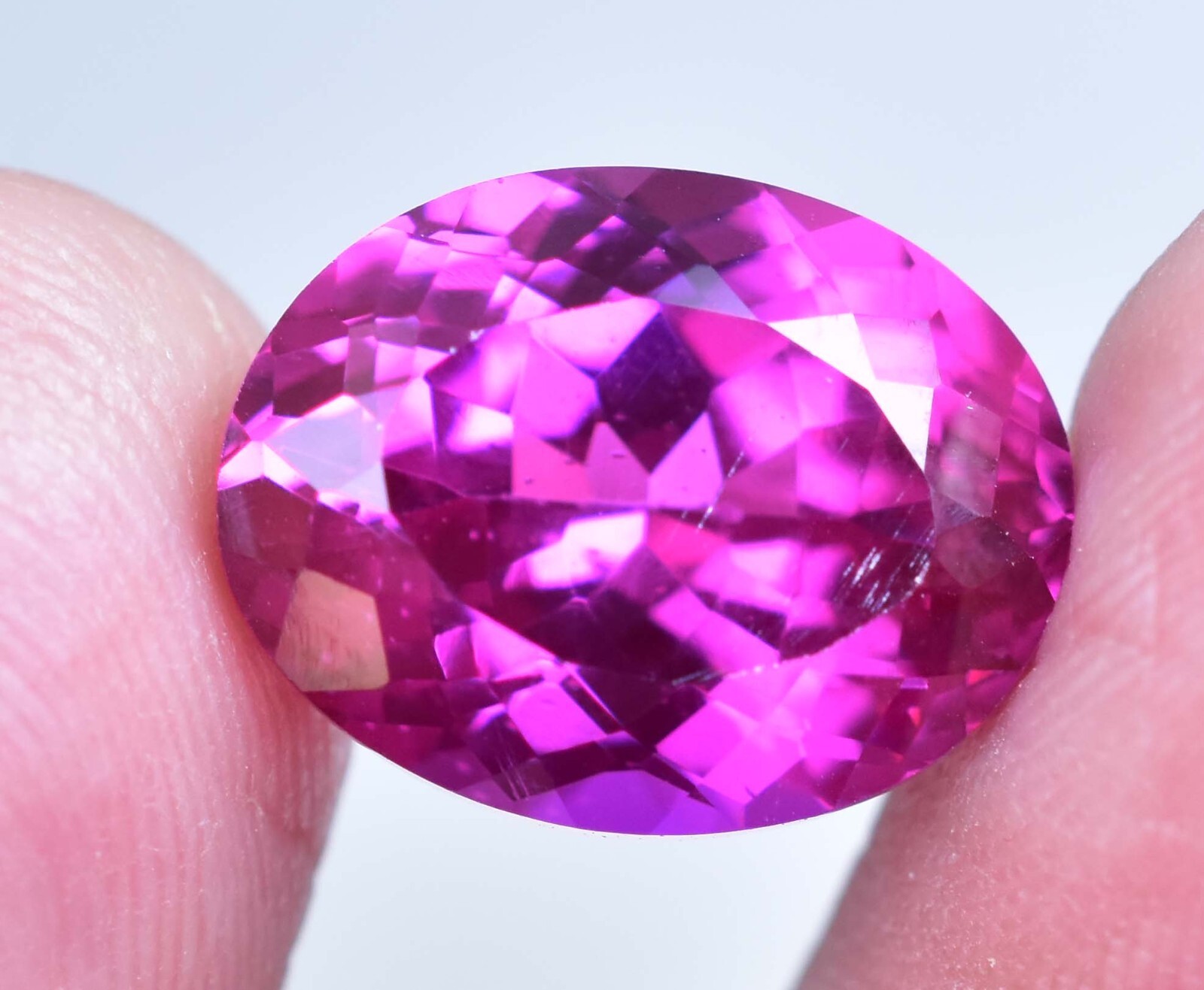 11.70 Ct Natural Rhodolite Garnet Oval Shape Raspberry Certified Loose Gemstone
