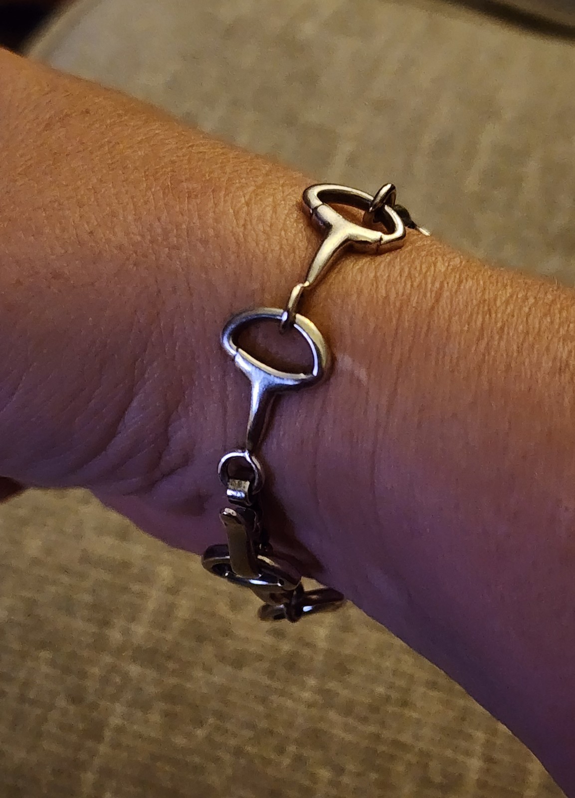 Rare Vintage GUCCI Sterling Silver Horsebit Snaffle Bit Bracelet