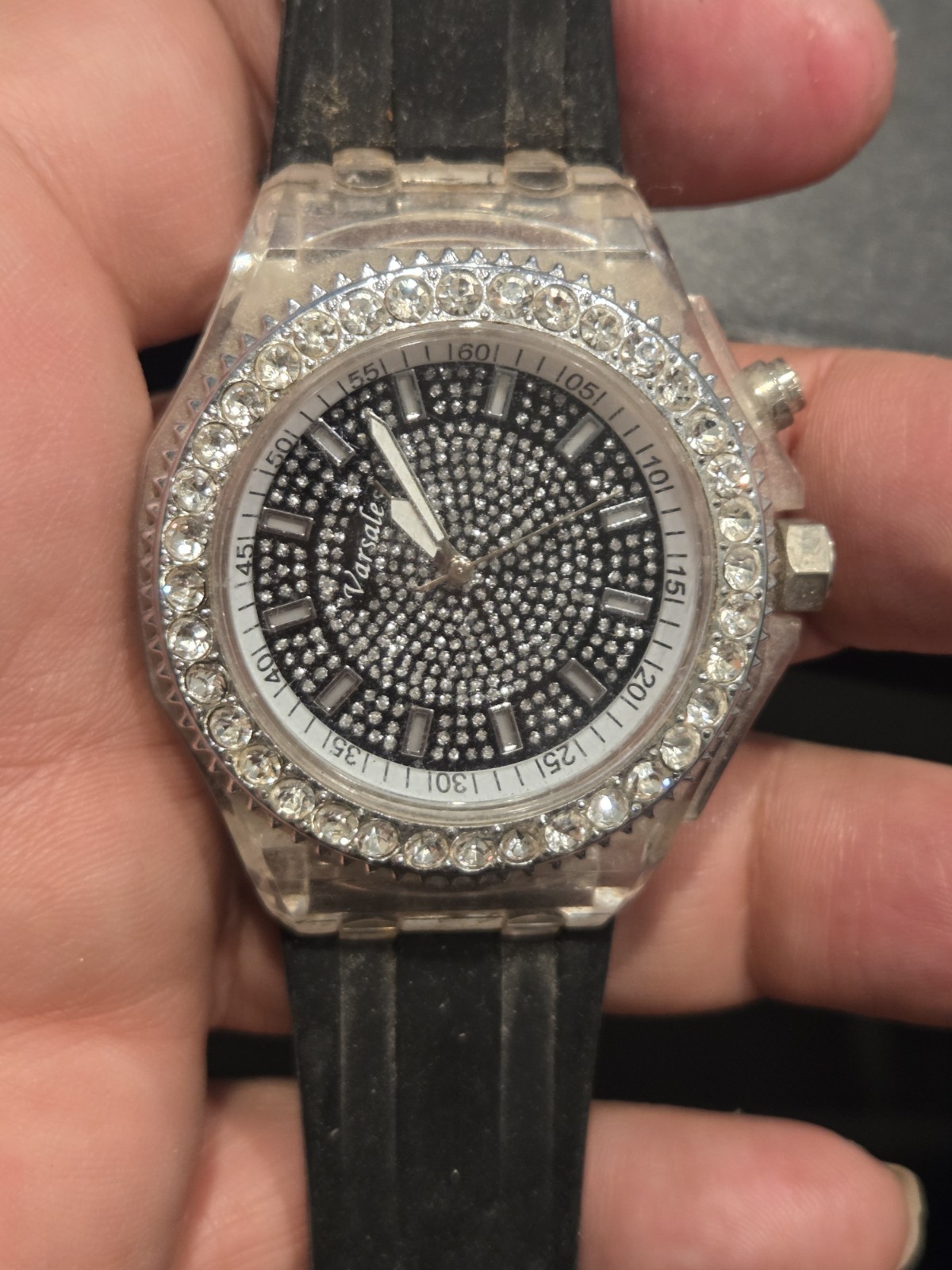 Varsales Women’s Watch Black Dial Lights Up New Battery Works C74