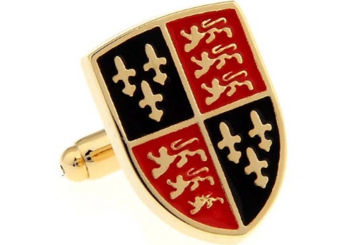 Royal Coat Of Arms Cufflinks Enamel with Gold Rhodium Trim Cuff Links English