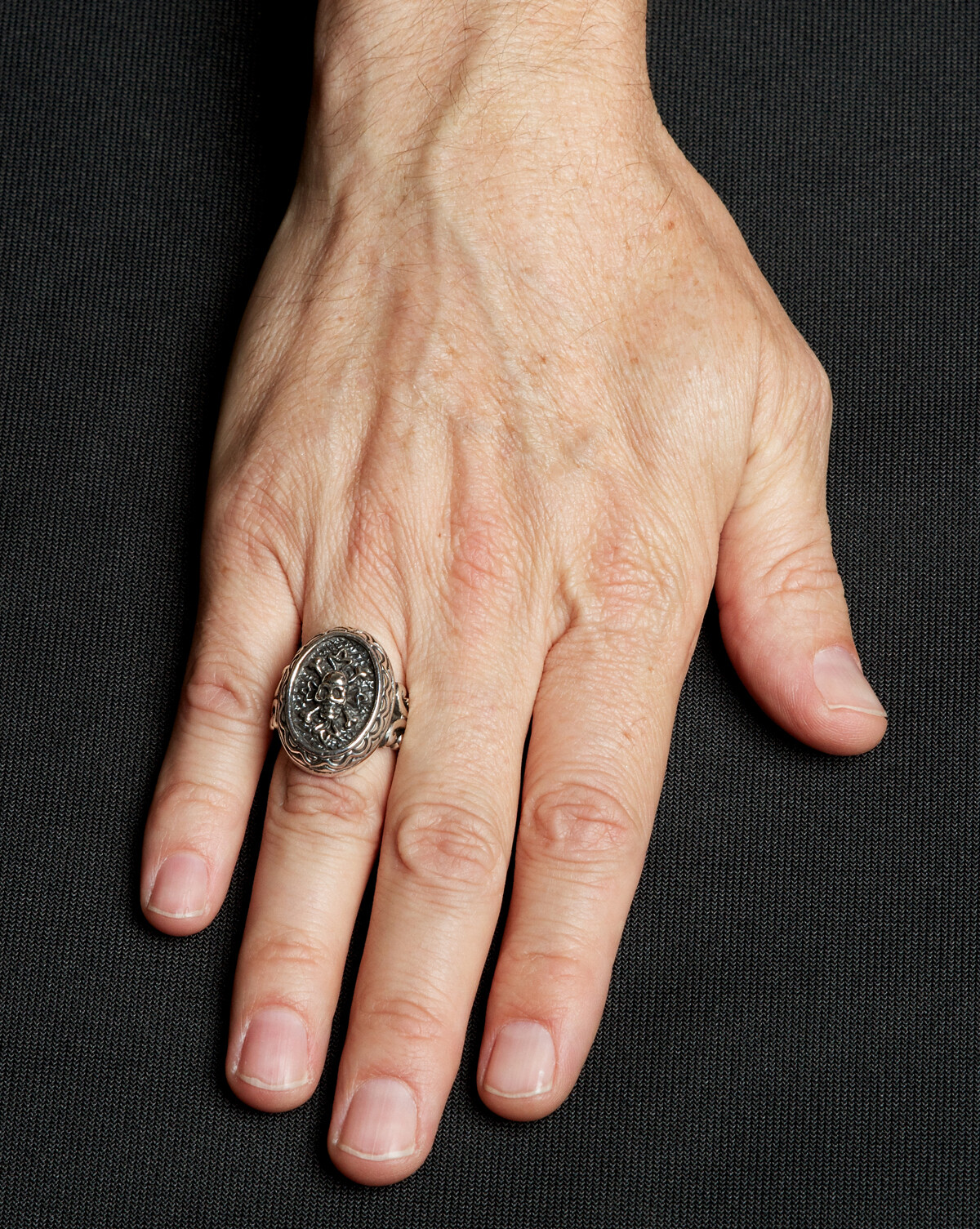 Femme Metale Lancelot 925 Sterling Silver Ring Skull Crossbones 7-8-9-10-11-12
