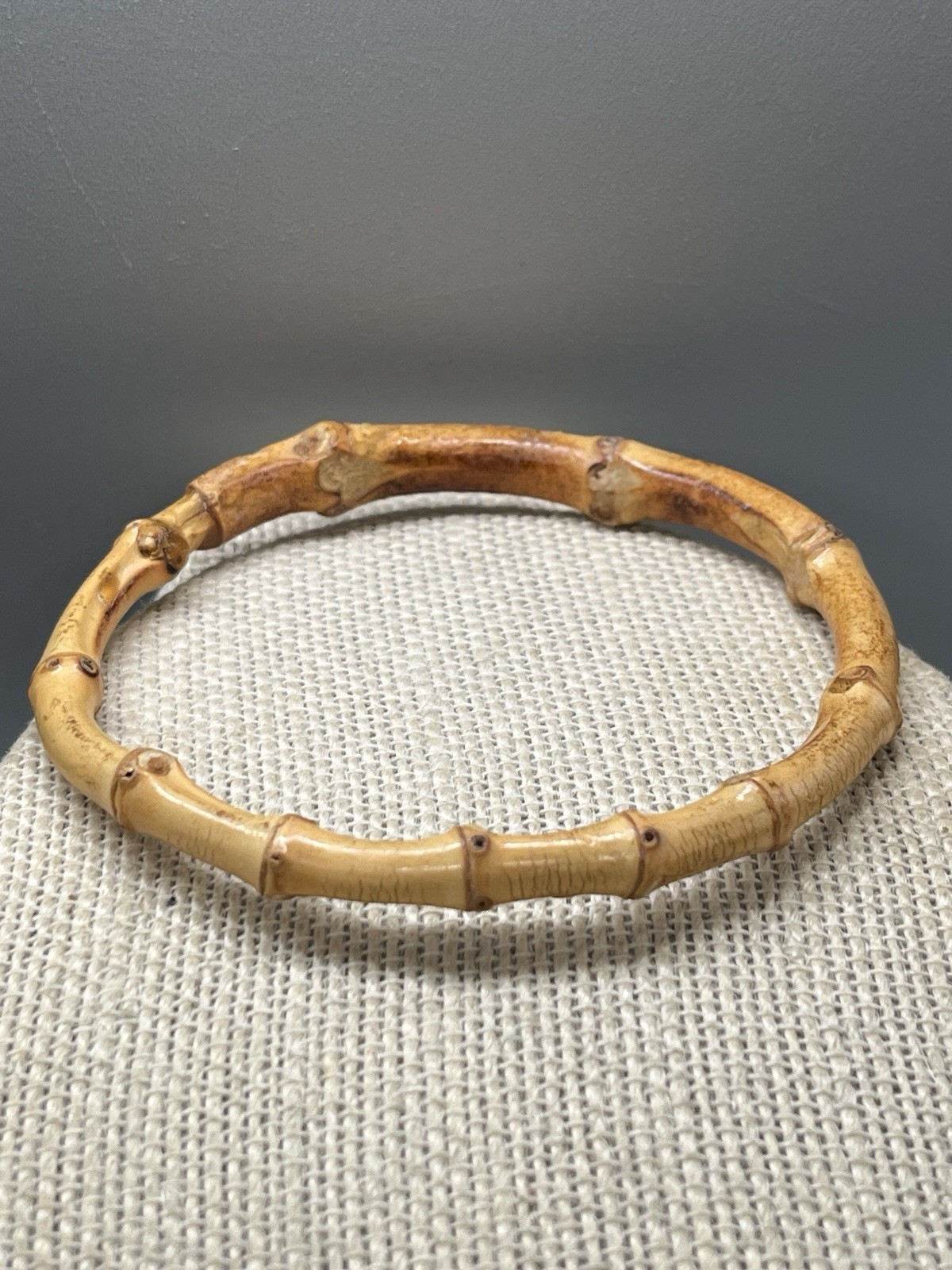 Vintage light brown bamboo Wood bangle Bracelet 8″