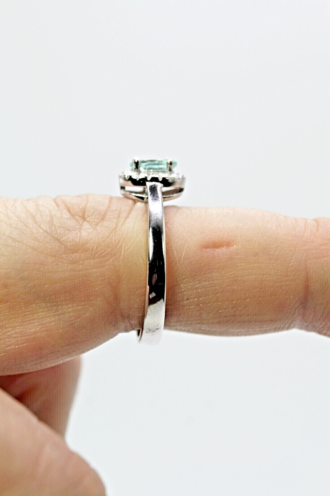 Silver Apatite Earring Necklace Ring Natural Gems Solid Sterling Size P.5 US 8