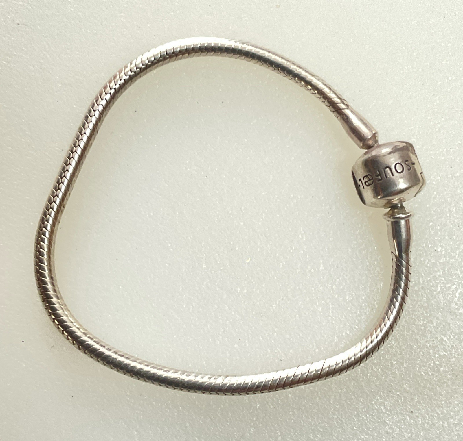Soufeel Signed Sterling Silver Charm Bracelet 6.5 Inches Long 13 Grams