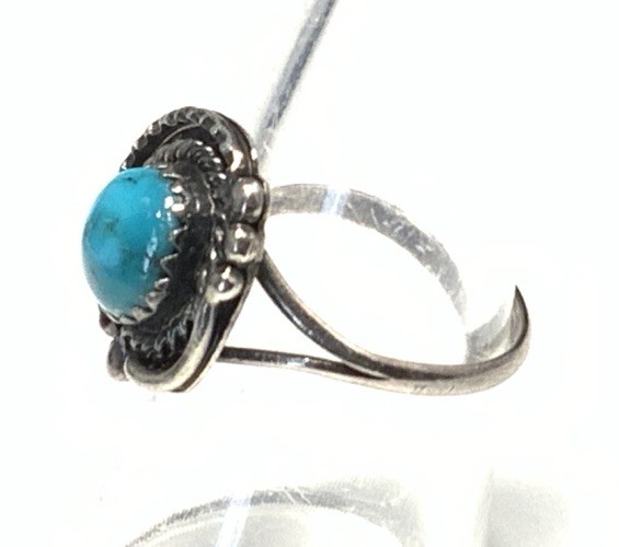 Old Pawn Sterling Silver 925 Turquoise Ring Size LY15