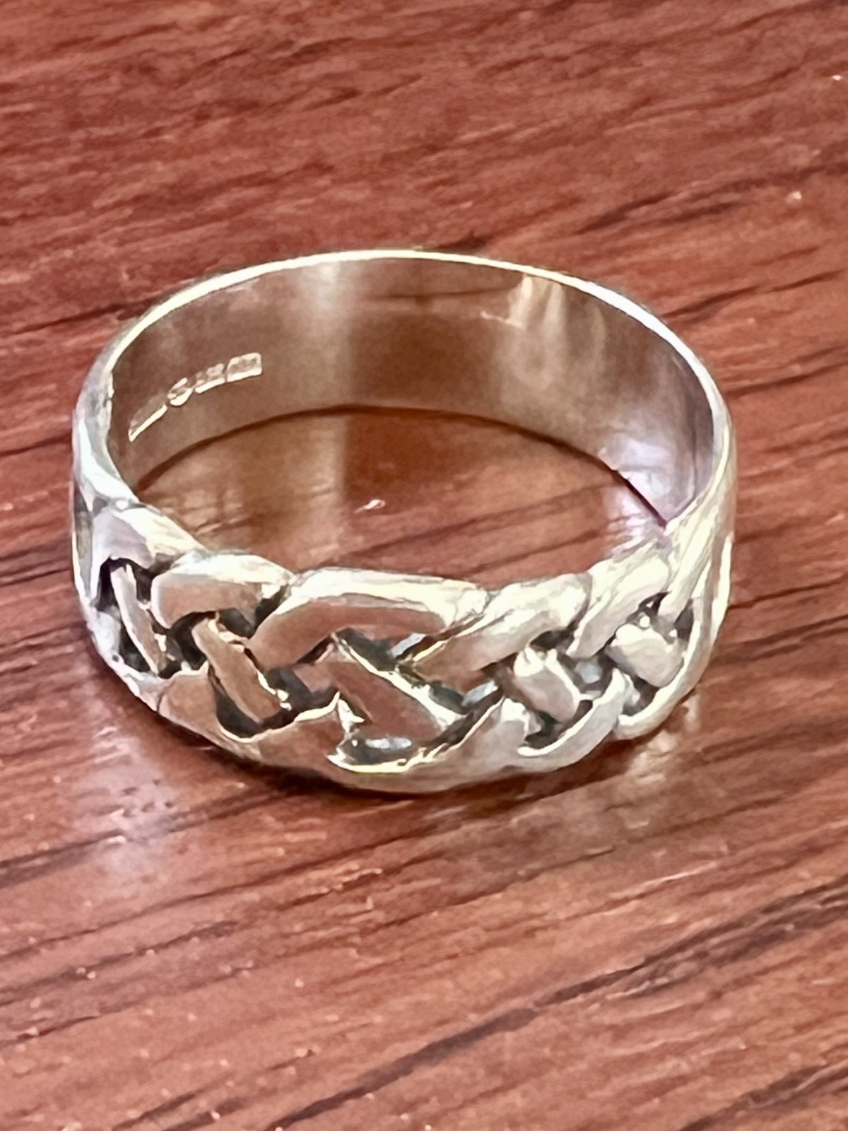 Celtic Knotwork Sterling Silver 925 Peter Stone Ring size 7 New