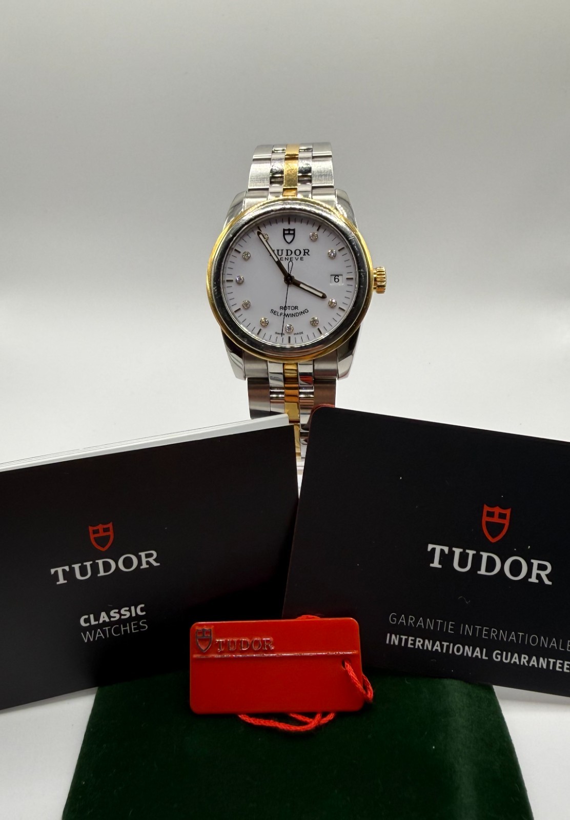 Tudor Glamour Date 55003 2021 Two-Tone Steel Gold Diamond Dial Automatic Watch