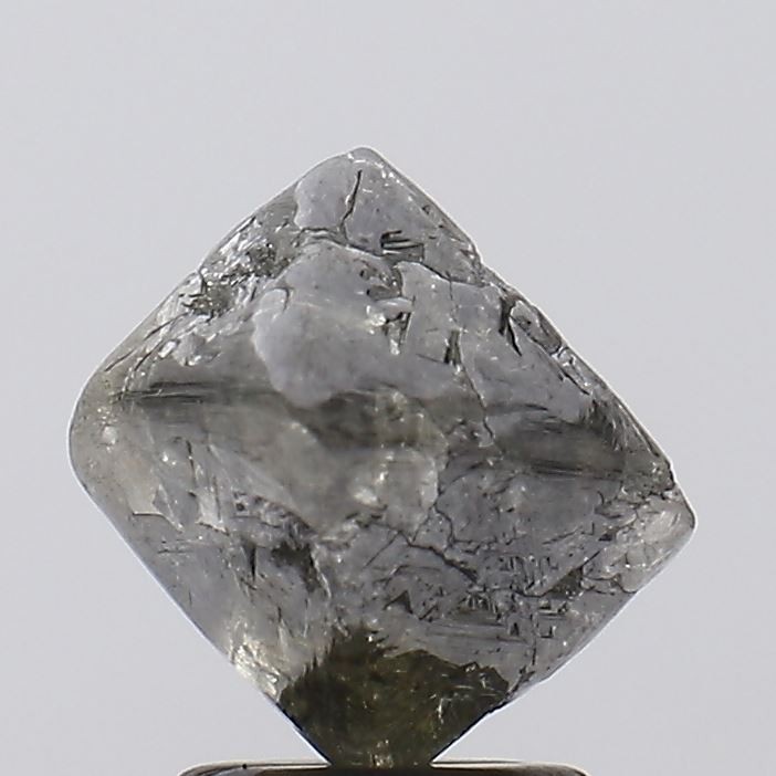 2.88Cts Natural Gray Raw Diamond, Octahedron Shape Loose Diamond 10