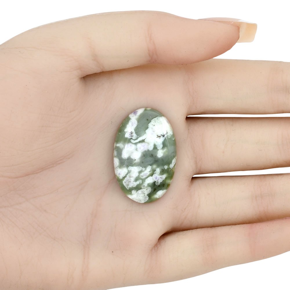 Natural Peace Jade 30.8×20.3×5 mm Oval Shape Polished Loose Gemstone LS01495-19