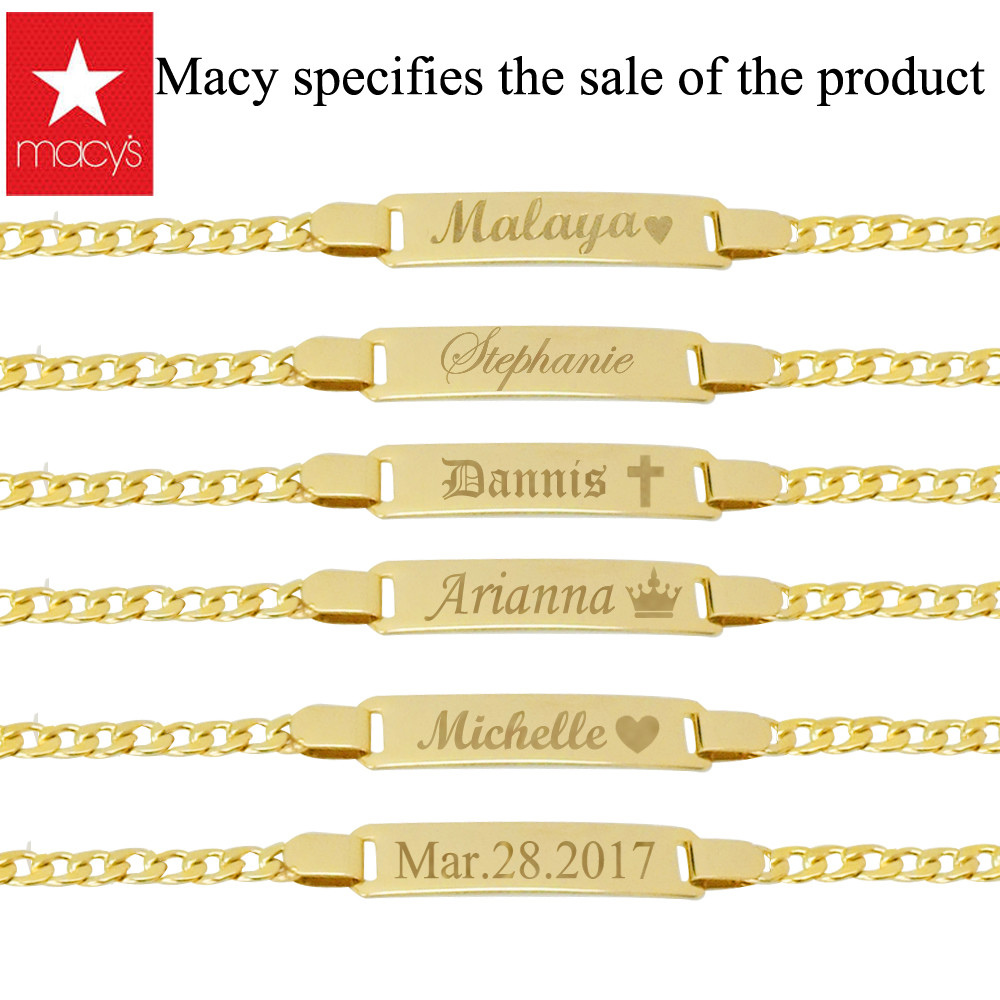 Baby bracelet 14k personalized baby bracelet Name plate Bracelet Gold Plate