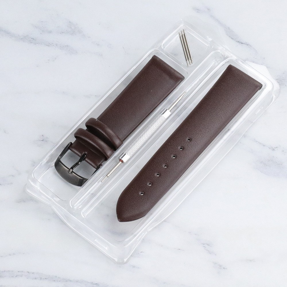 High quality genuine leather watch strap boxed needle buckle wristband 20mm 22mm