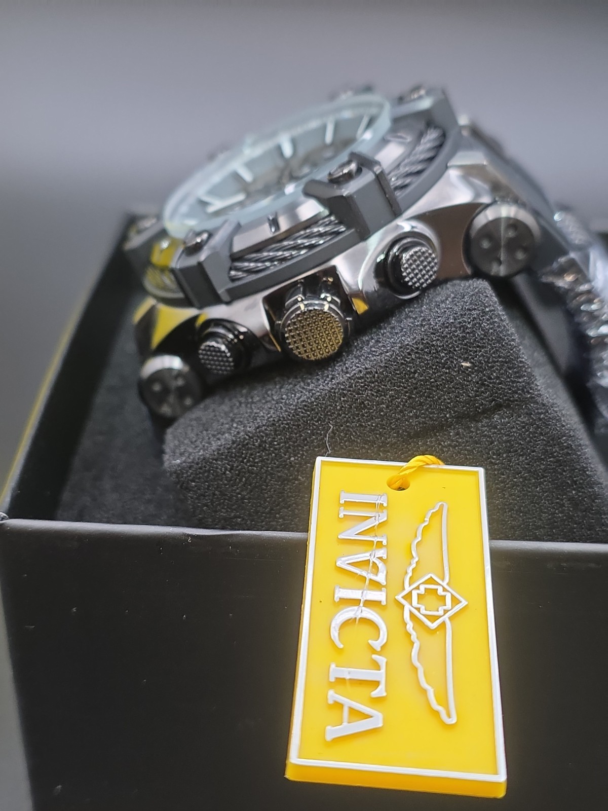 Invicta Bolt Cable Surge Men’s 52mm Triple Black Stealth Chronograph Watch 35550