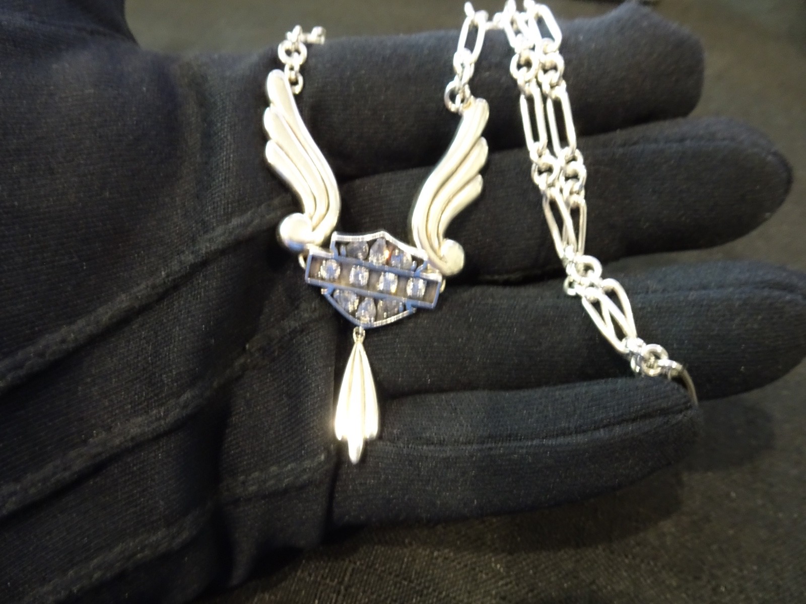 # 785-STERLING SILVER ANGEL WING PENDANT ON STERLING NECKLACE-925–18 INCH-