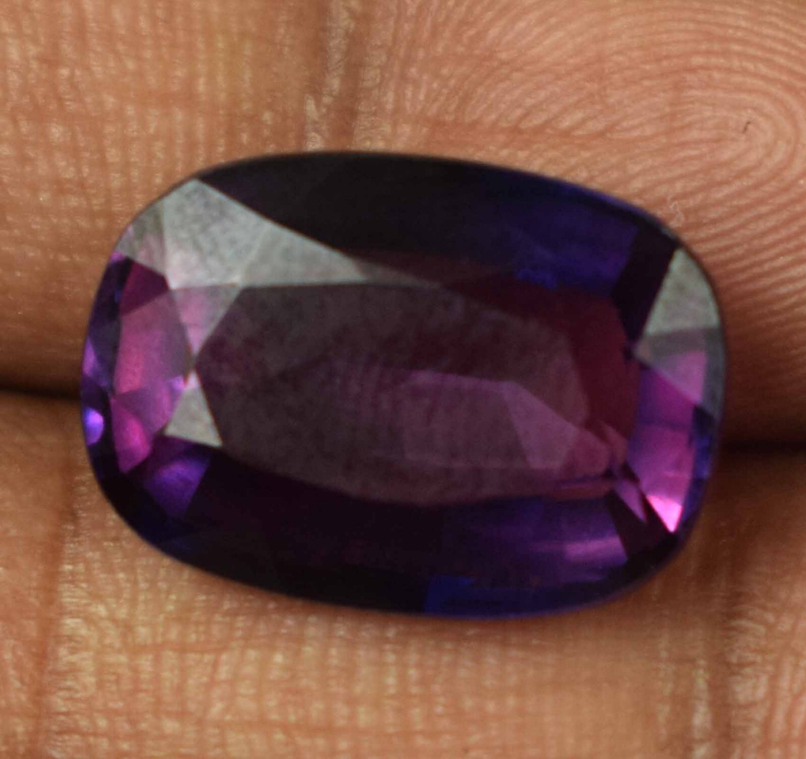 Purple Blue Boysenberry Sapphire 9.75 Ct Cushion Natural Gems Certified C5331