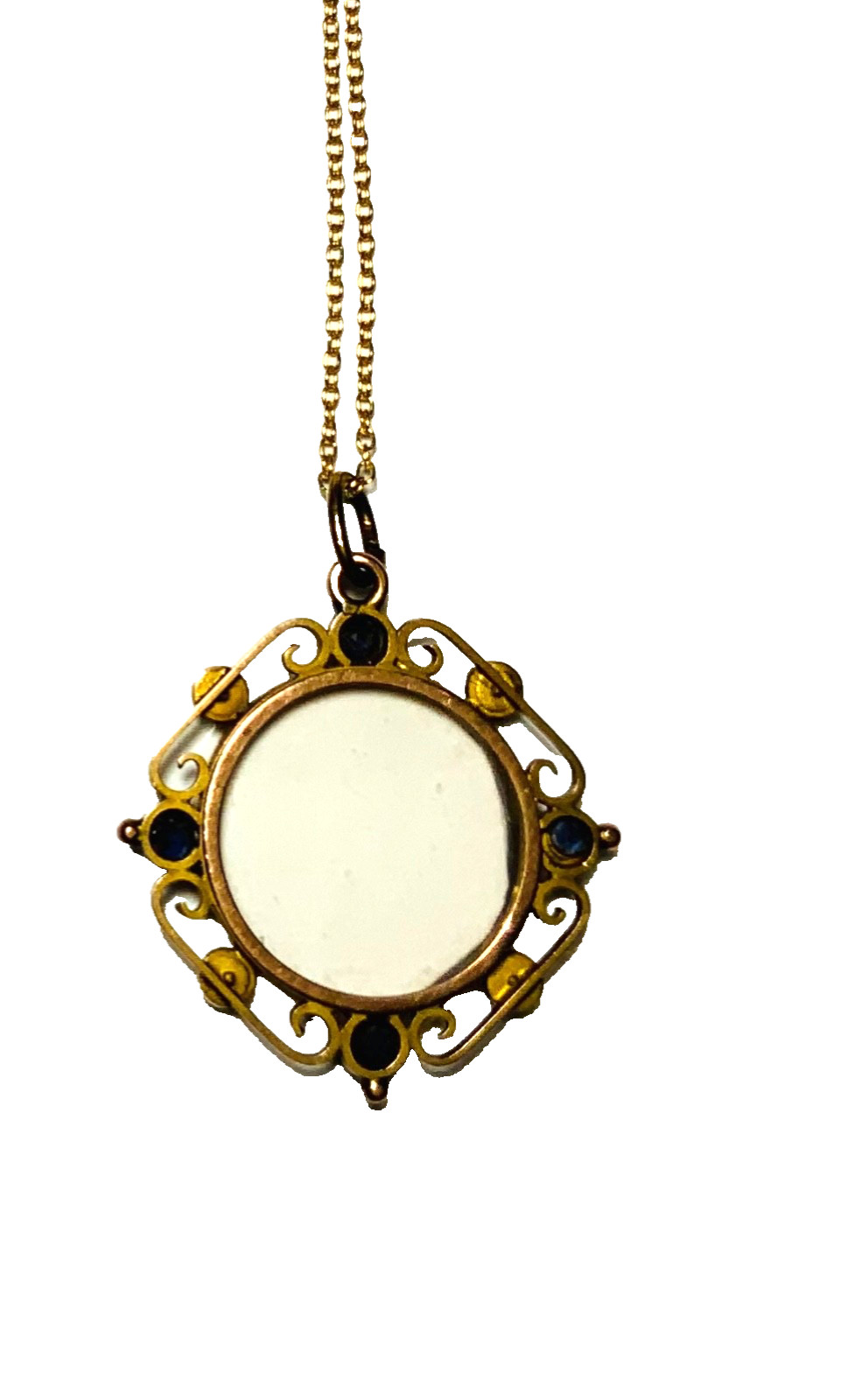 BEAUTIFUL! 9CT GOLD TOURMALINE GEMSTONES & PEARLS 2 Glass Covers LOCKET Necklace