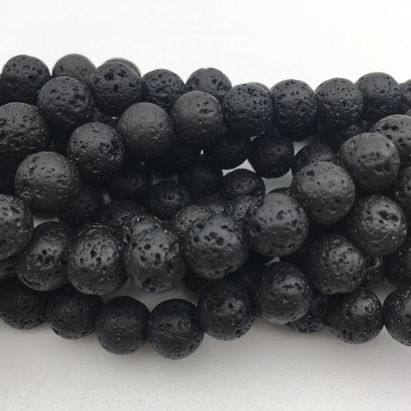 Natural Black Lava Rock Stone Round Beads 4mm 6mm 8mm 10mm 12mm 15.5″ Strand