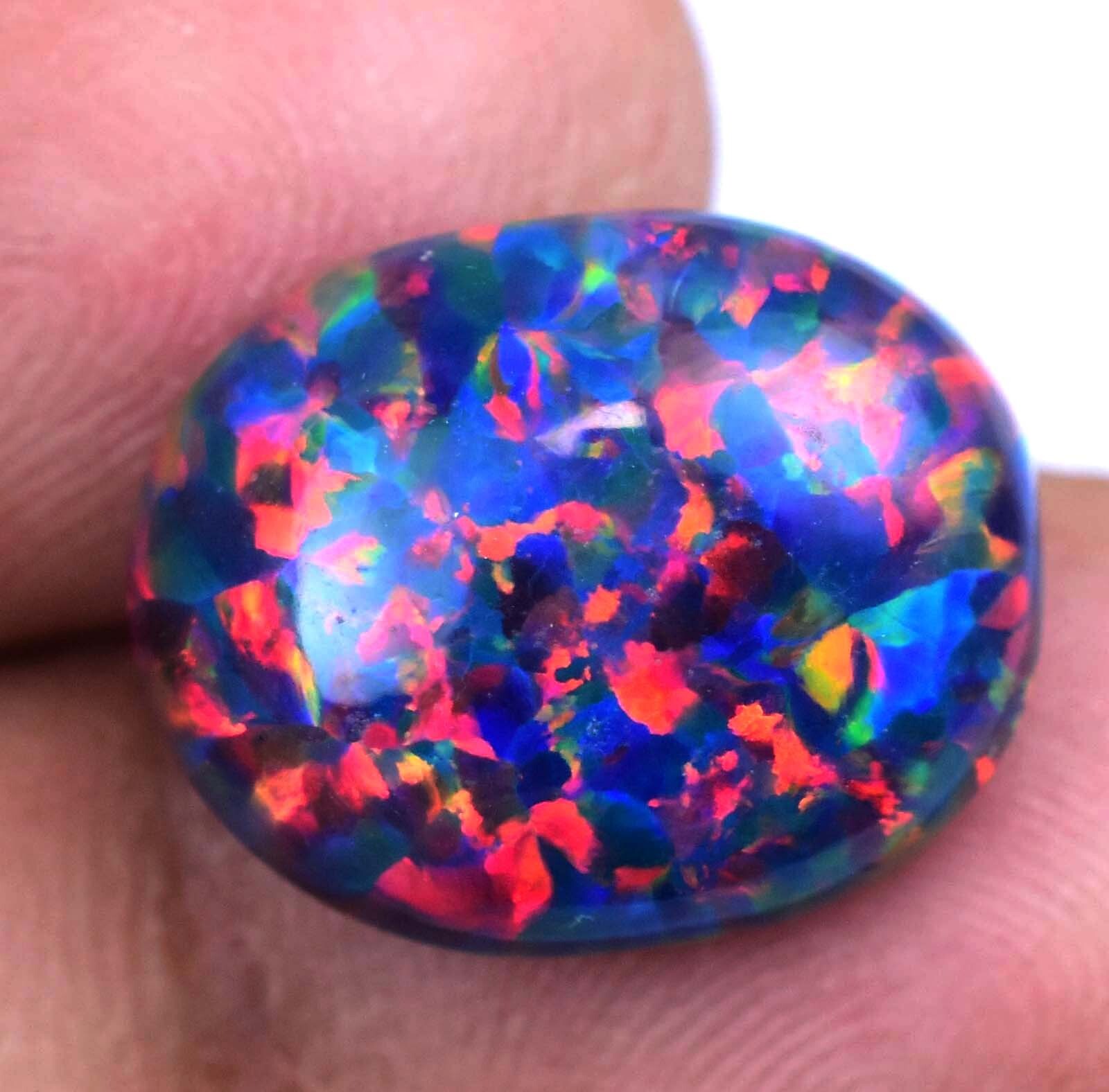 9.60 CT Natural Ethiopian Black Fire Opal Certified Very Rare Precious Gemstone