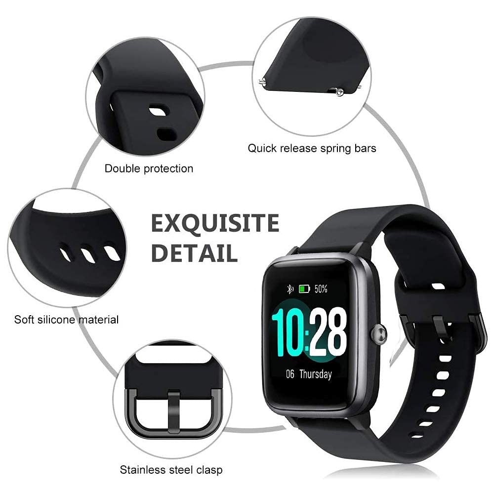 1 PCS 19mm Floral Silicone Quick Release Watch Band Fits ID205L ID205G ID205