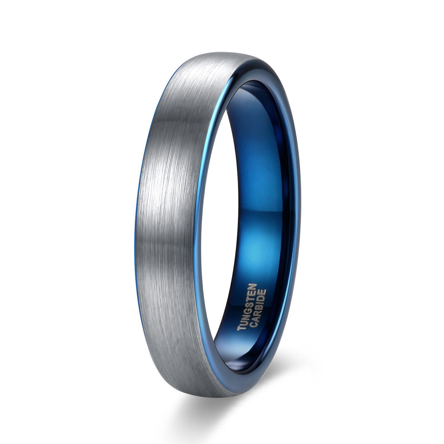 4mm Tungsten Wedding Ring for Men Classic Brushed Dome Engagement Band Comfort