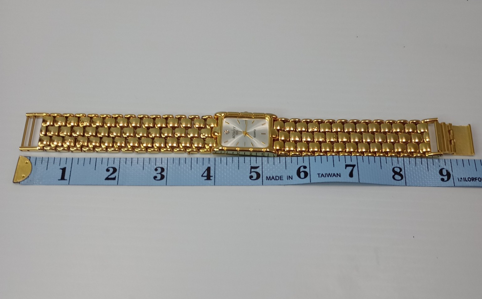 Botany 500 Gold Tone Quartz Watch Rectangular 24.7mm Bracelet New Battery