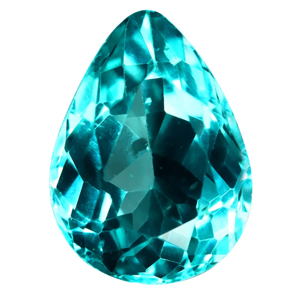 1.44 ct Pretty Pear(8.19 x 6.07 mm)Brazil Paraiba Blue Apatite Natural Gemstone