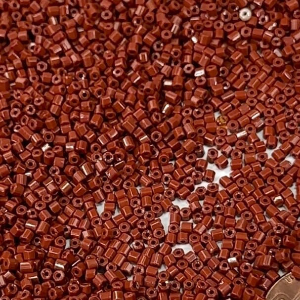 2 Cut Beads size 10/0 Brown Opaque Preciosa Ornela Czech Glass Beads 30grm CS041