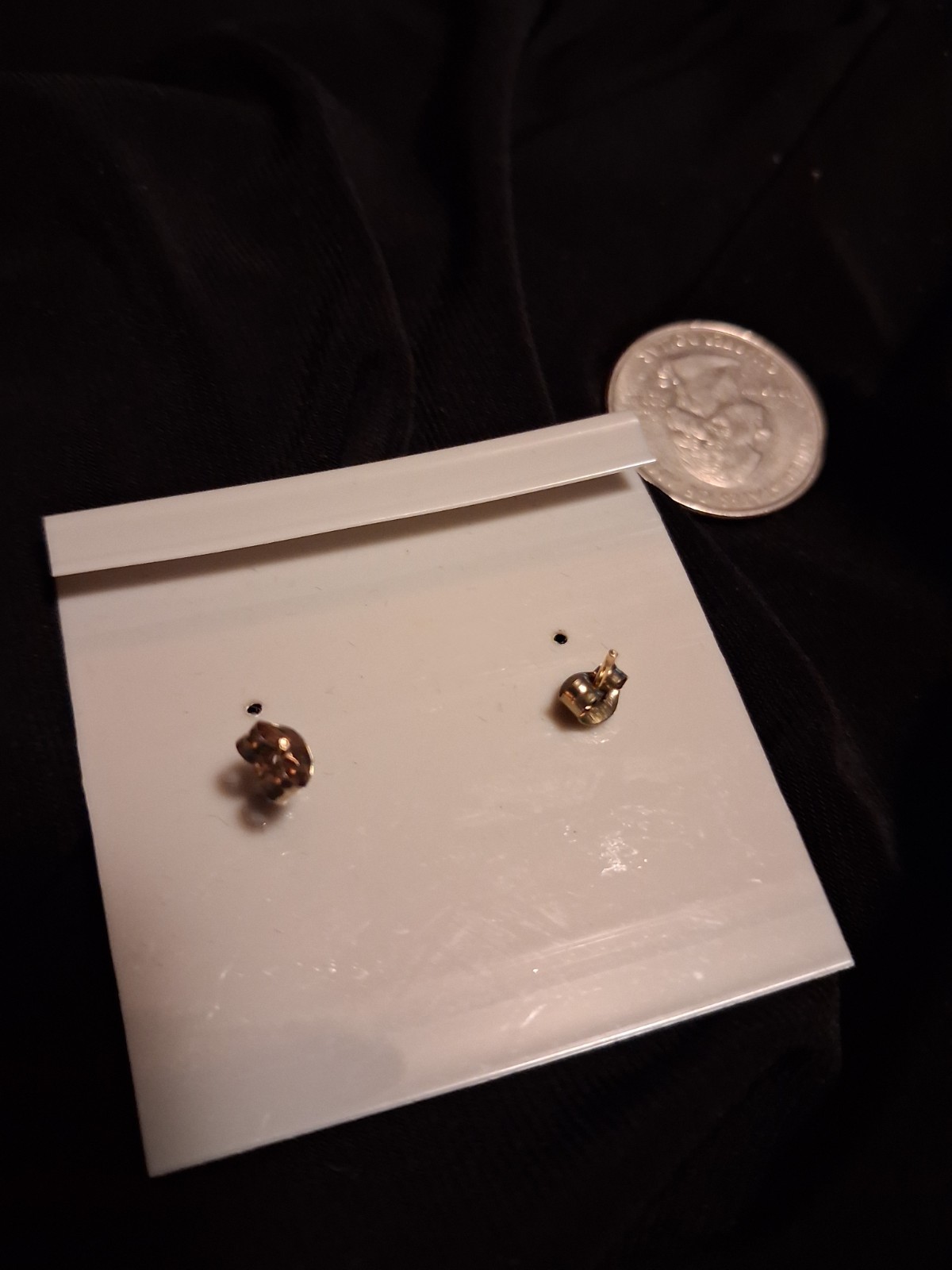 Vintage Post Back Yellow Gold Tone Metal W Rose Gold Earrings NWT