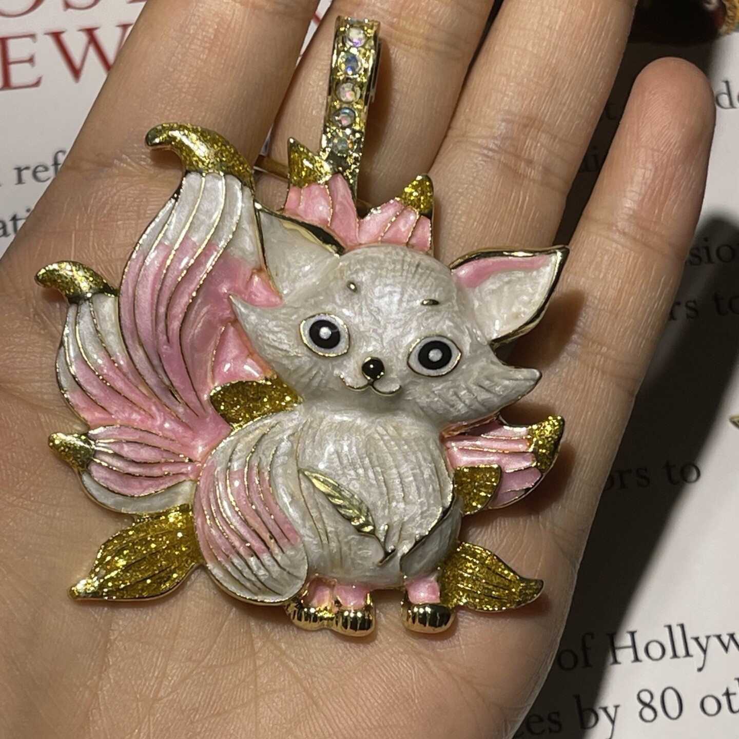 Medieval Vintage Retro Style Literary Versatile Nine-tailed Fox Magnetic Pendant