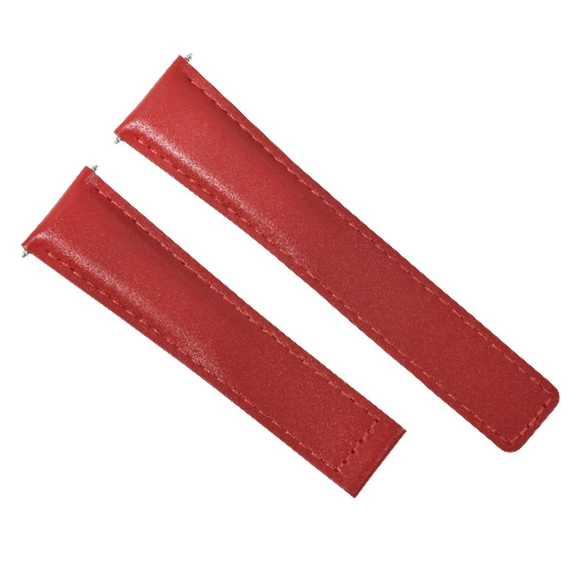 22mm Red Leather Replacement Watch Strap No Buckle For Tag Heuer Carrera